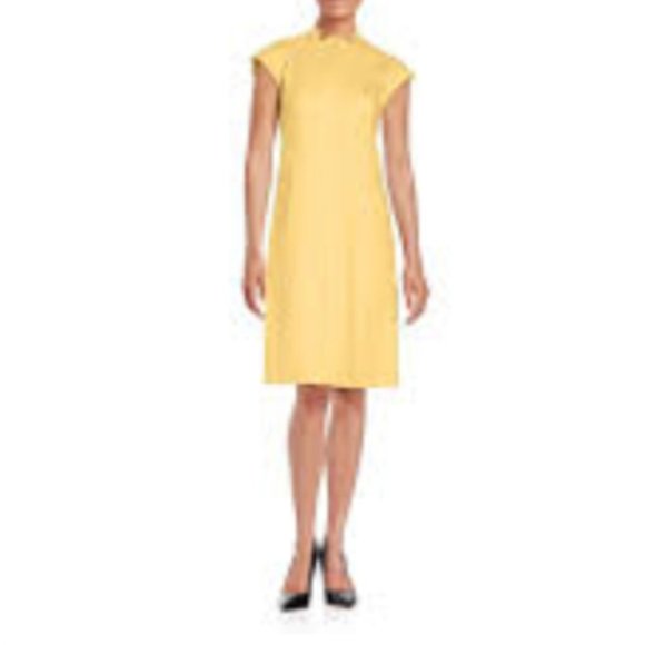 Lafayette 148 New York- Isabella Stretch Cotton Mandarin Collar Dress - Picture 4 of 6